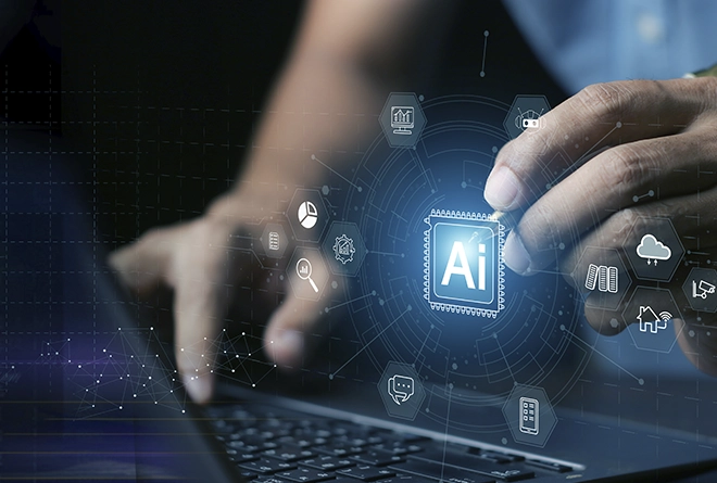 Persona usando IA para tareas