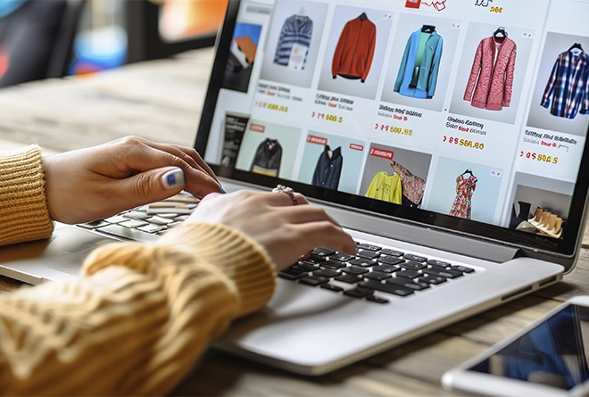 Persona revisando ofertas en un sitio de e-commerce