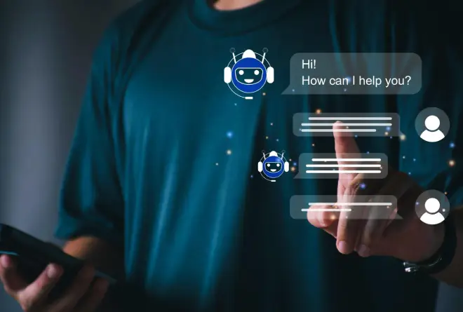 Persona interaactuando en redes sociales
