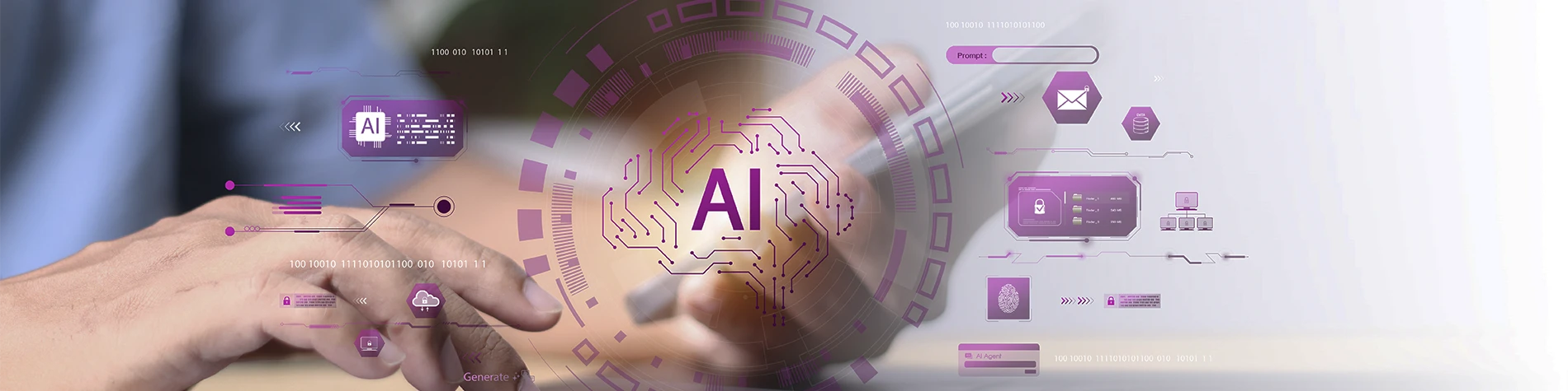 Persona agarrando chip de IA