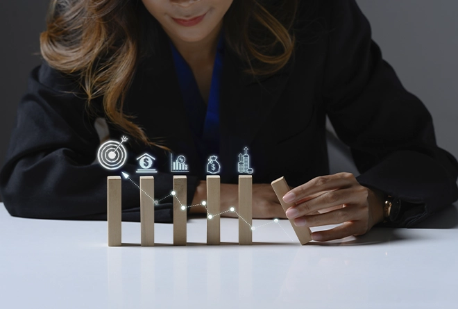 Persona viendo gráficas