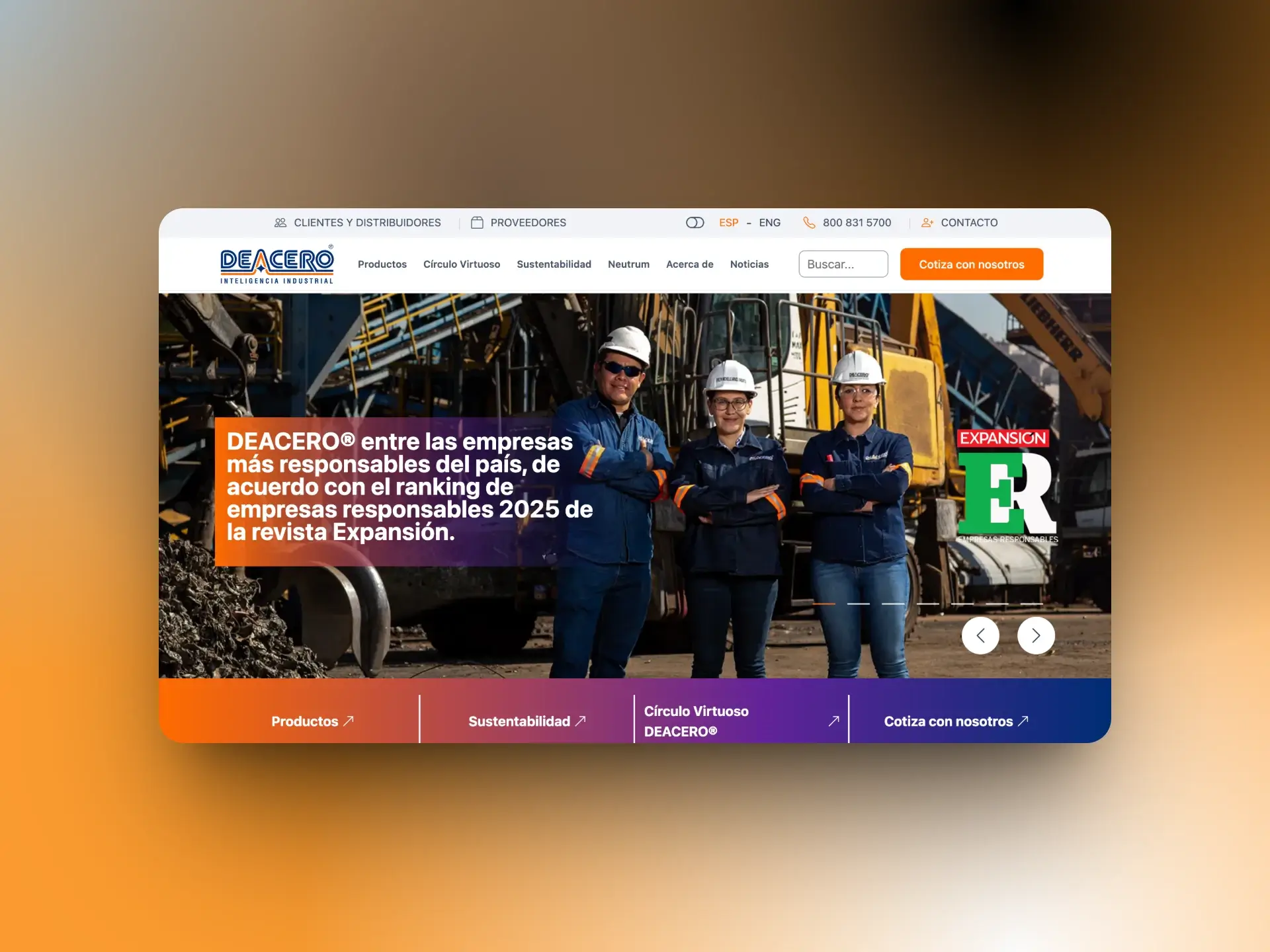 Captura de pantalla Diseño y Desarrollo Web a la medida Deacero