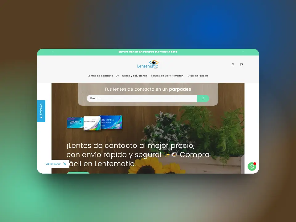 Captura de pantalla planeación de marketing Lentematic