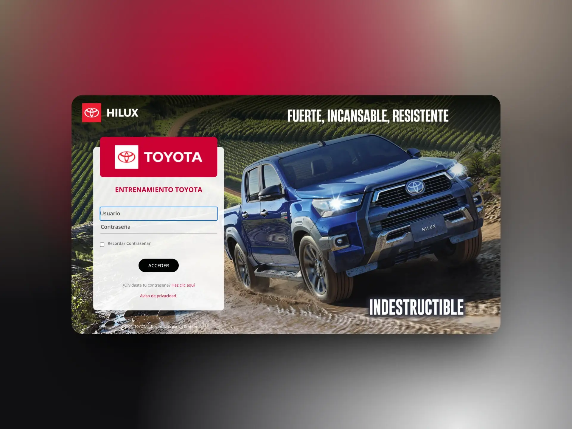 Captura de pantalla Diseño y Desarrollo Web a la medida Toyota